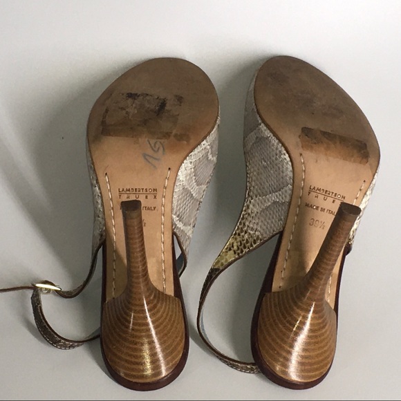 Lamberston Truex  Watersnake Peep Toe Heel… - Picture 14 of 15
